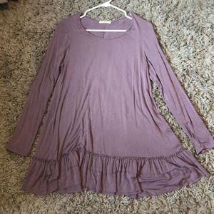 Lavender ruffle bottom tunic